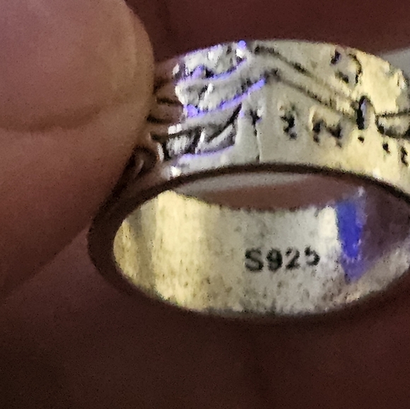 Sterling Silver 925 Nordic Wolf Wide Band Ring Size 6 - Picture 5 of 9